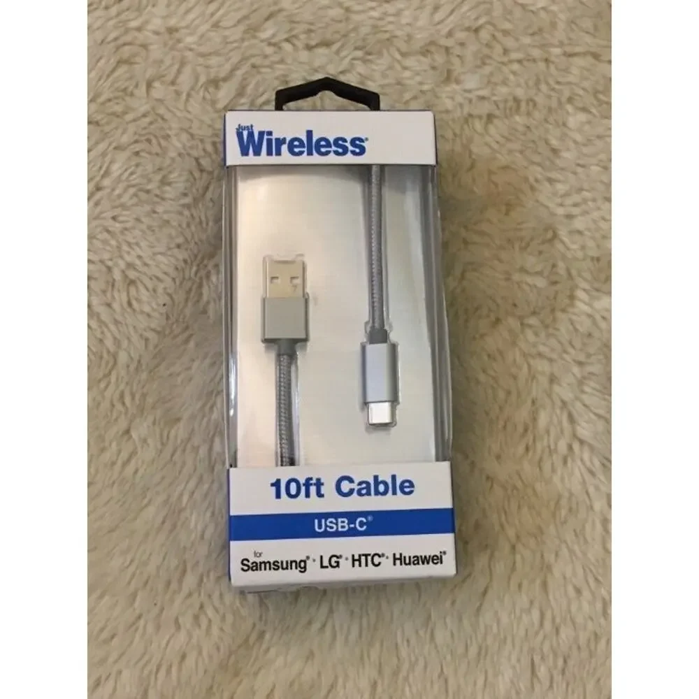 Just Wireless 10ft Braided Type-C to USB-A Cable - Slate